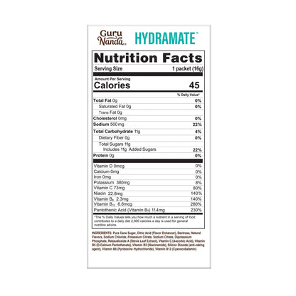Hydramate Hydration Electrolyte Drink Mix, Lemon Lime - 48 Count - GuruNanda