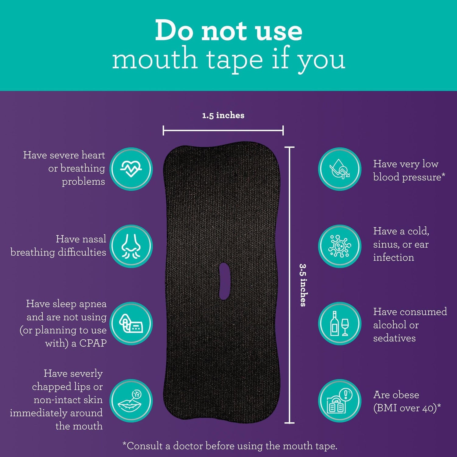 Mouth Tape with Travel Case - 60 Count