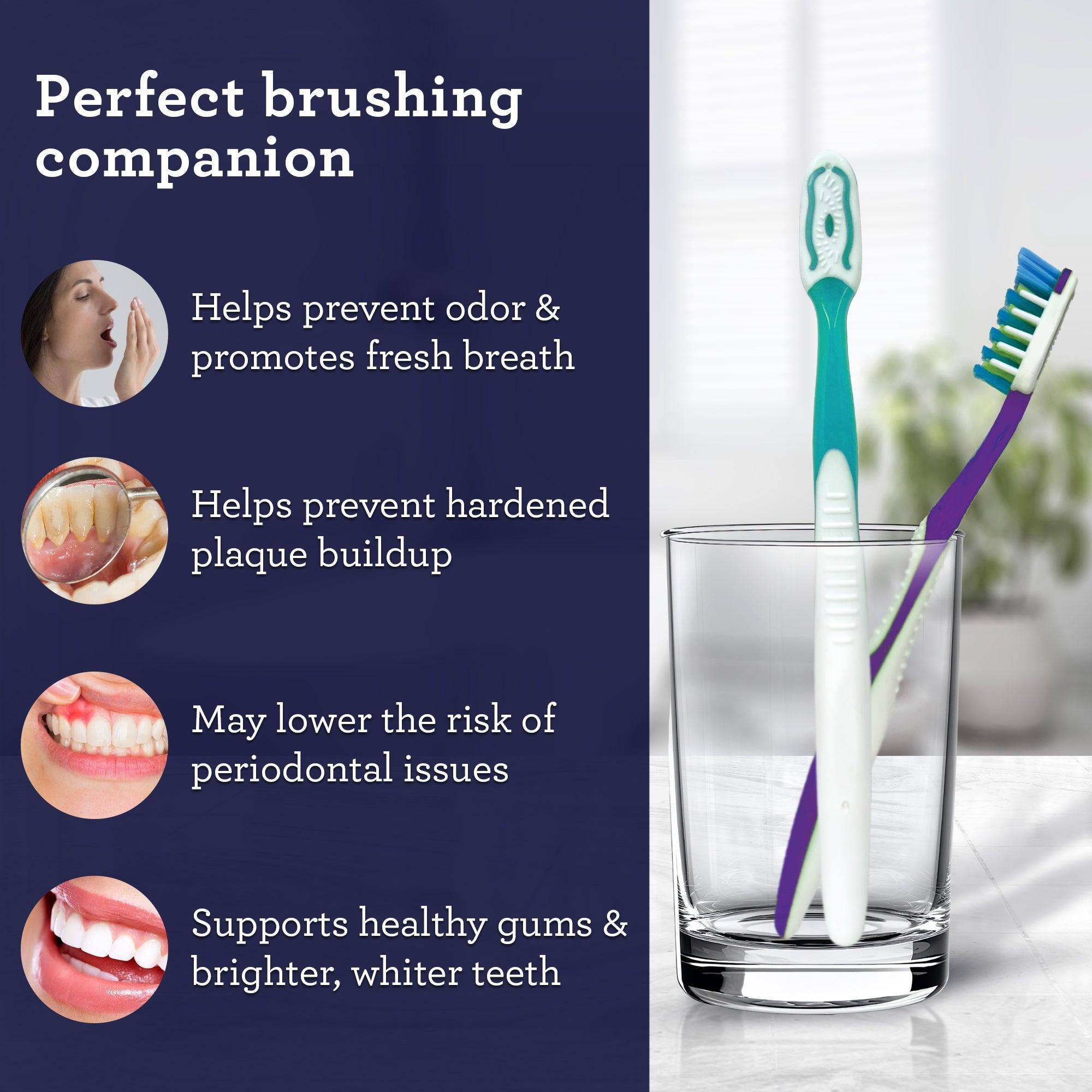 Multi-Action Toothbrush with Tongue Cleaner - Pack of 8 - GuruNanda