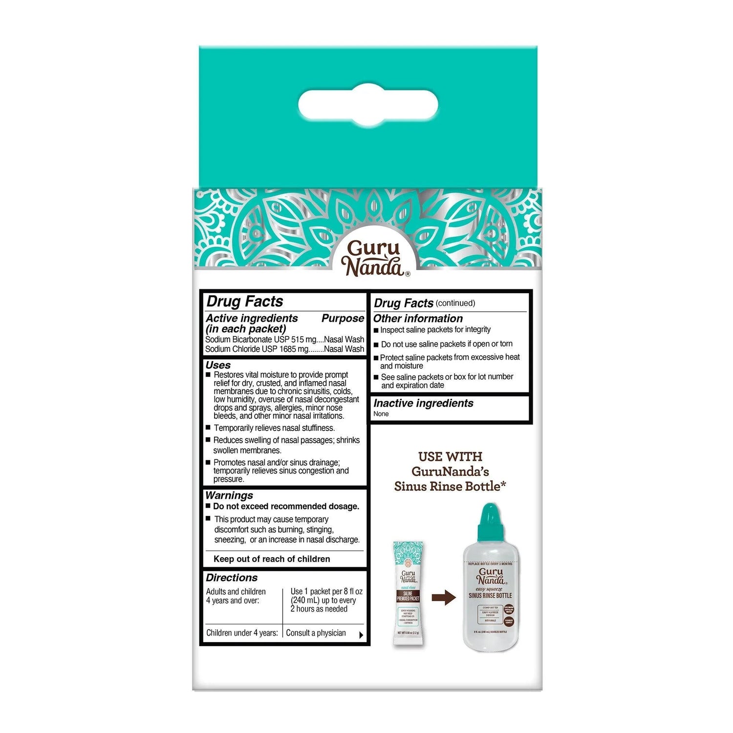 Premixed Saline Packets - 192 Count