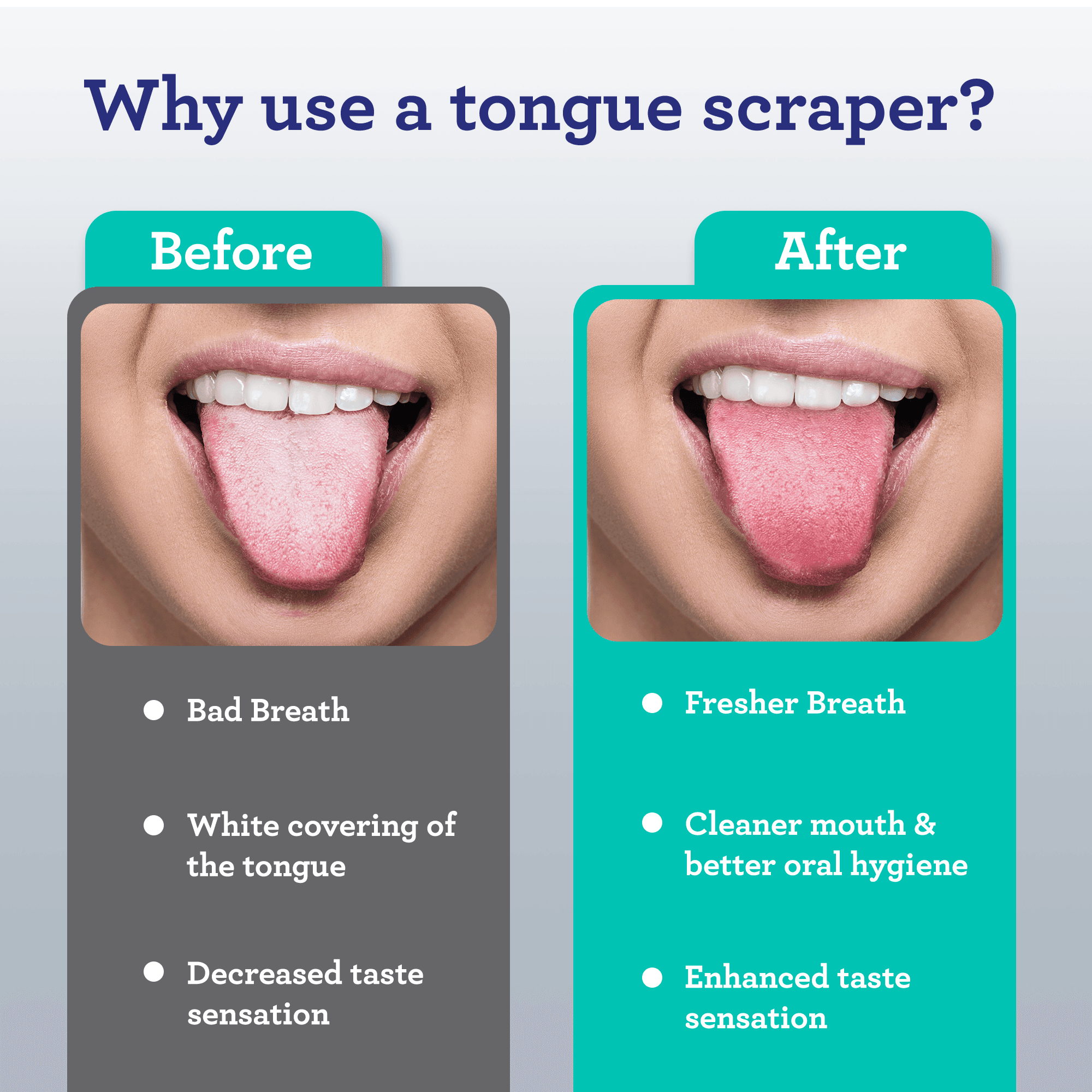 Spoon Shaped Stainless Steel Tongue Scraper (2-Pack) - GuruNanda
