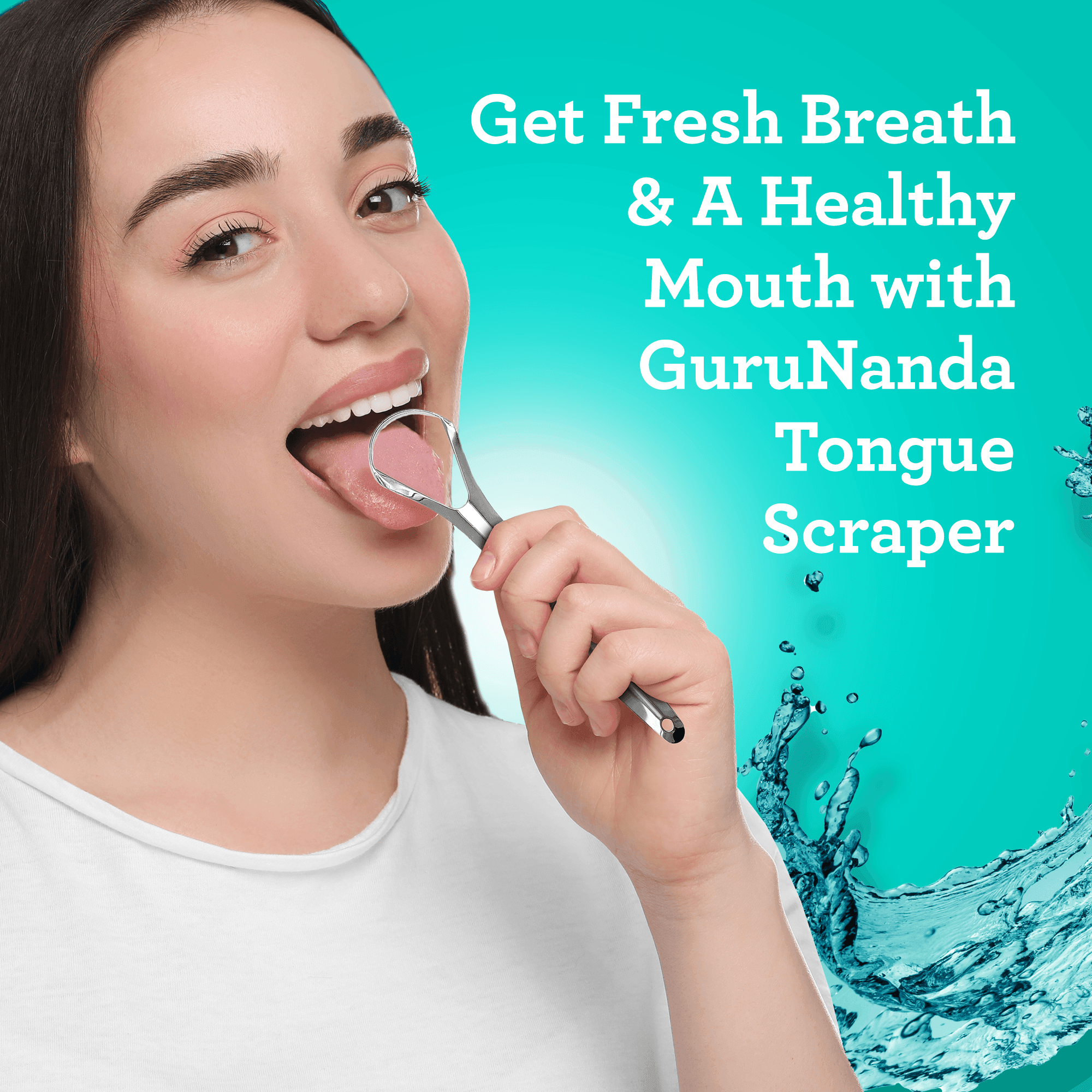 Spoon Shaped Stainless Steel Tongue Scraper (2-Pack) - GuruNanda