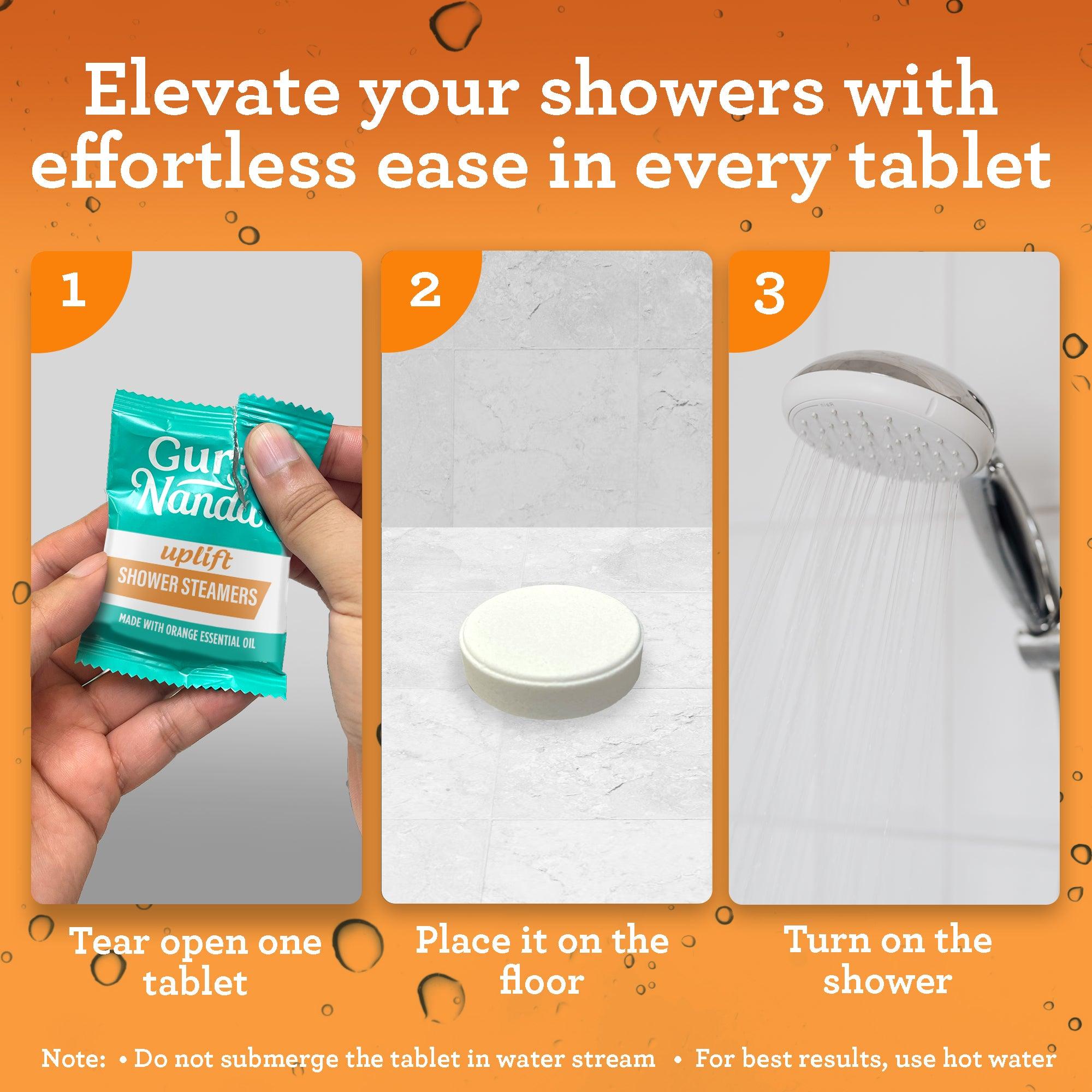 Uplift Orange Shower Steamers - 10 CT - GuruNanda