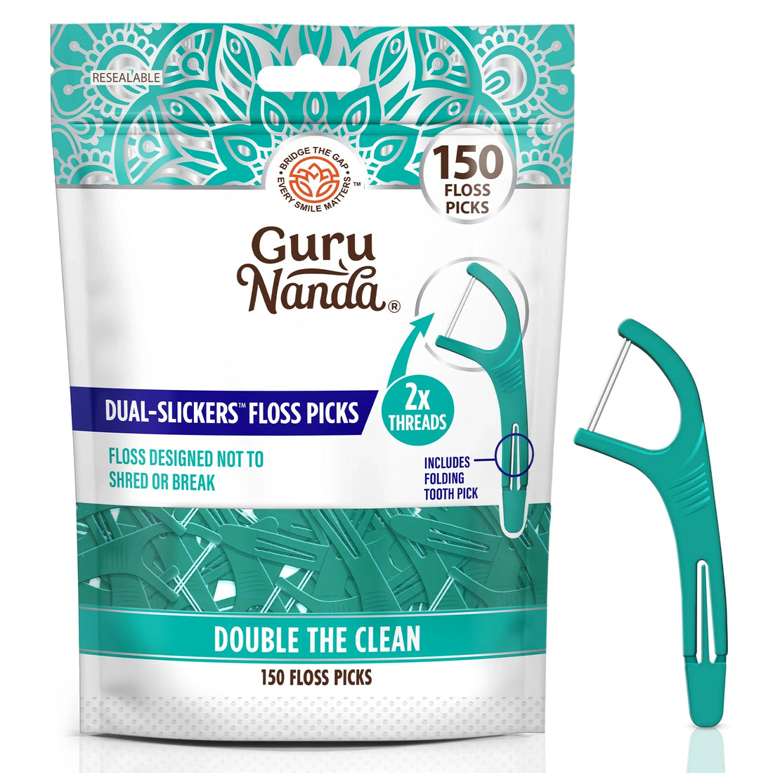 Palillos de hilo dental Dual-Slickers (150 unidades)