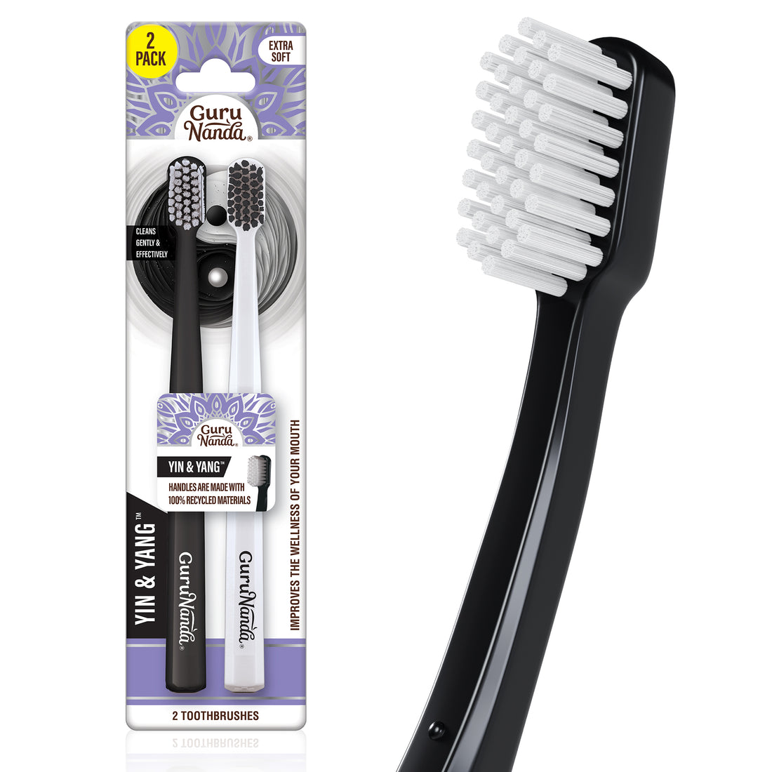 Yin Yang Toothbrush - Extra Soft Bristle - 2 Pack