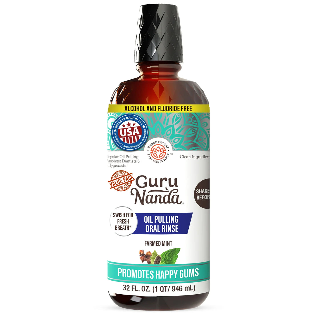 Cocomint Pulling Oil with 7 Essential Oils &amp; Vitamins D3, E &amp; K2, 32 oz