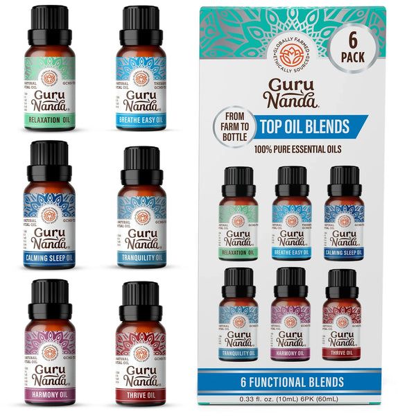 Coffret de 6 mélanges d'huiles essentielles, 10 ml 