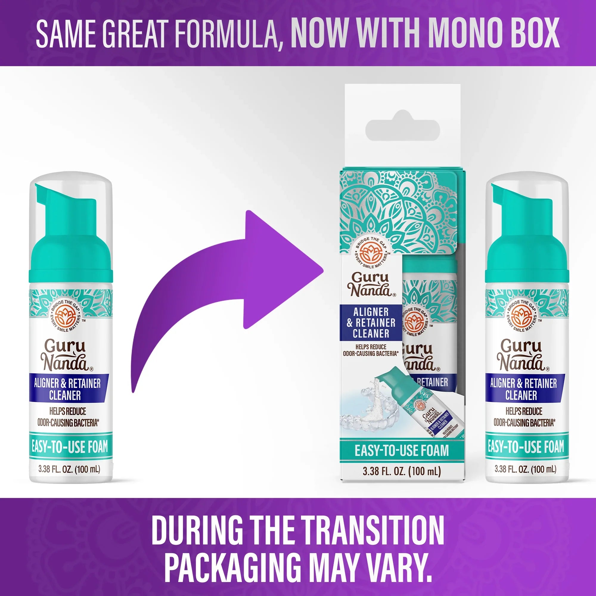 Aligner & Retainer Foam Cleaner – 3.38 fl oz – GuruNanda