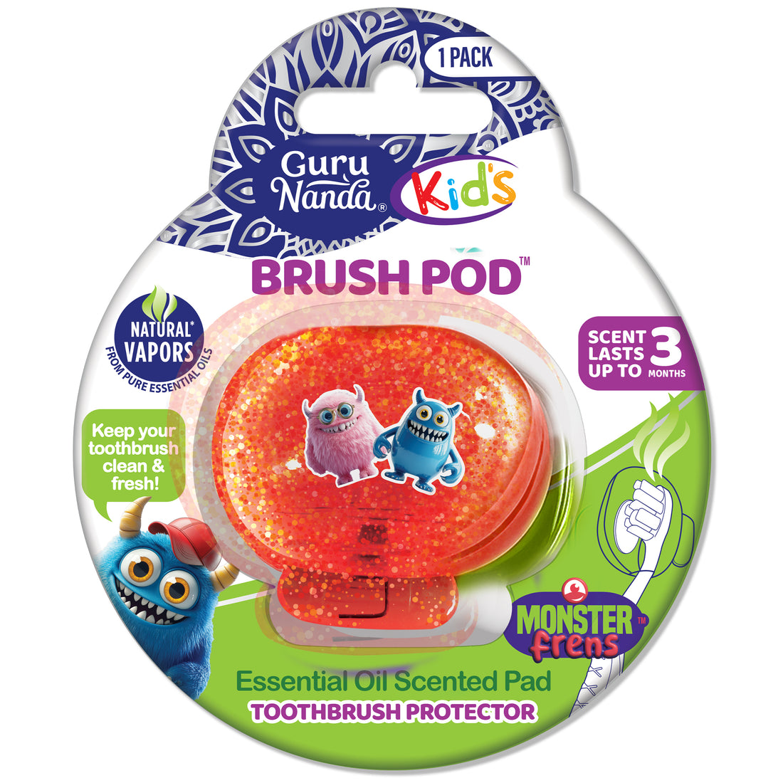 Protecteur de brosse à dents pour enfants Brush Pod - 1 unité (les couleurs peuvent varier)