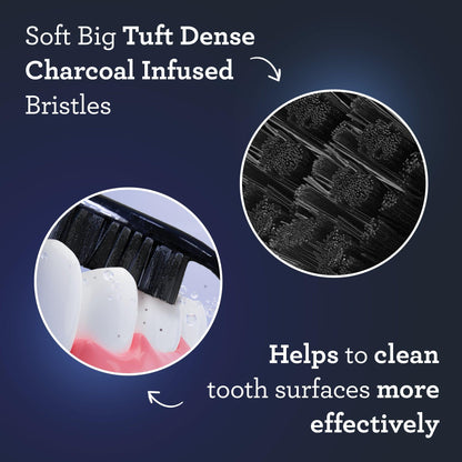 Cepillos de dientes con infusión de carbón (6 unidades) 