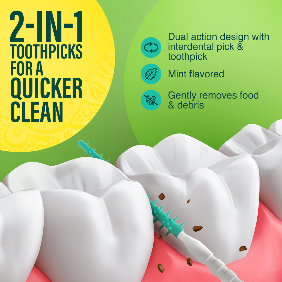 2-in-1 QuickPik Toothpick(300 Count) with Case