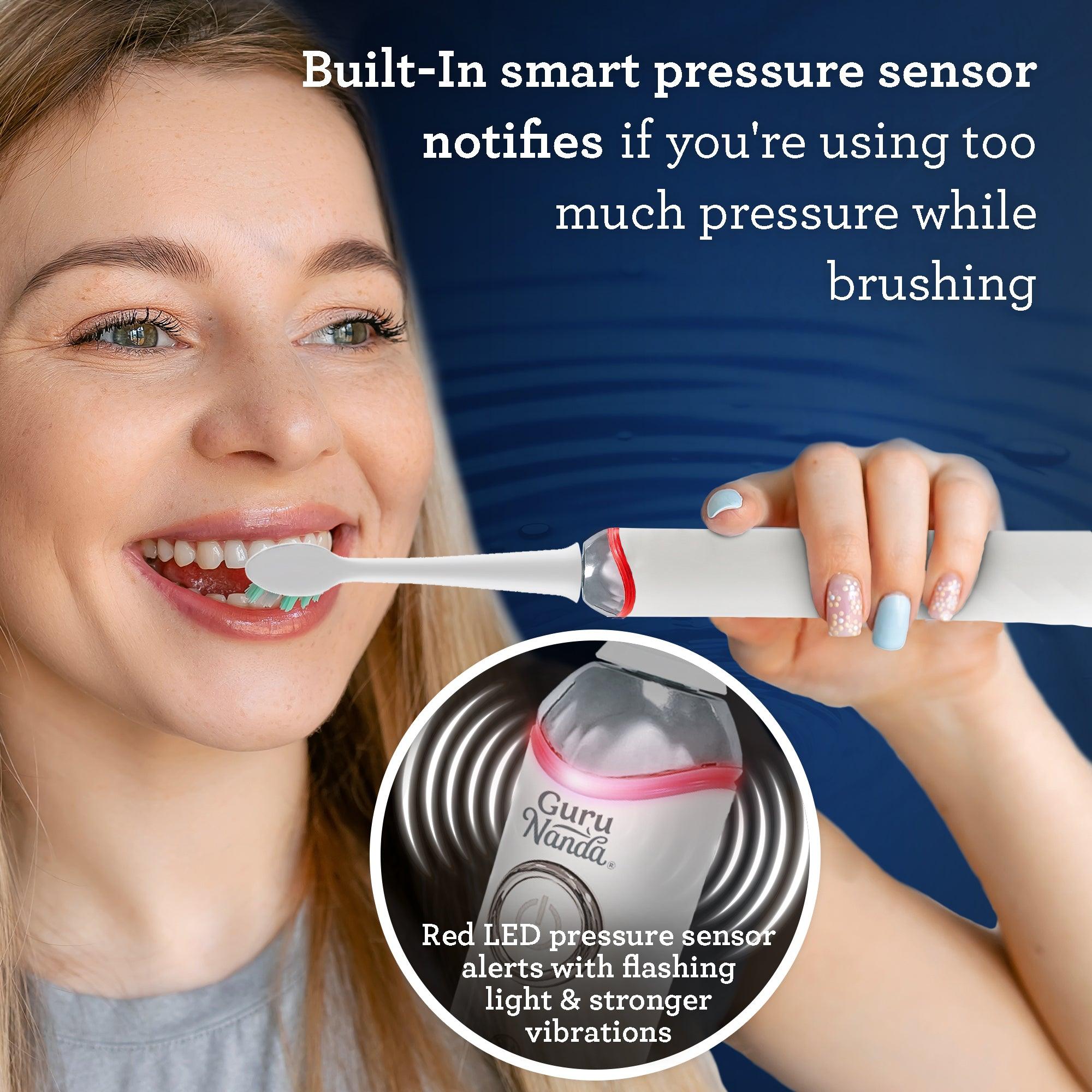 Pressure Sensor Sonic Toothbrush - White