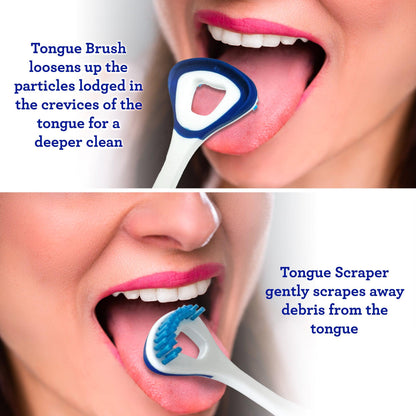 Dual Action Tongue Cleaner - 1 Pack (Color Varies)