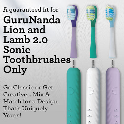 Cabezal de repuesto GuruNanda Lion &amp;amp; Lamb 2.0 (paquete de 6) - Verde azulado