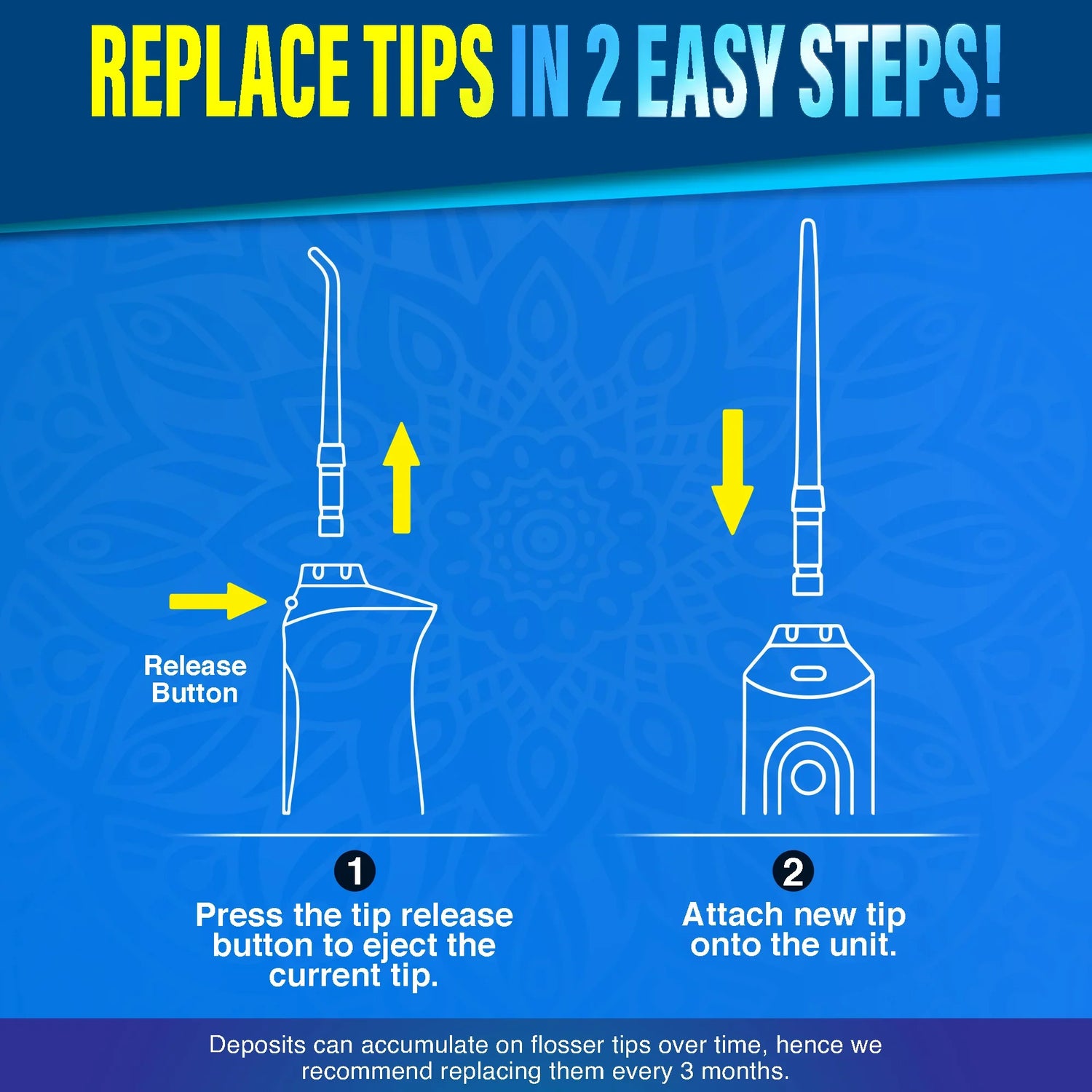 worn water flosser tip vs new tip comparison