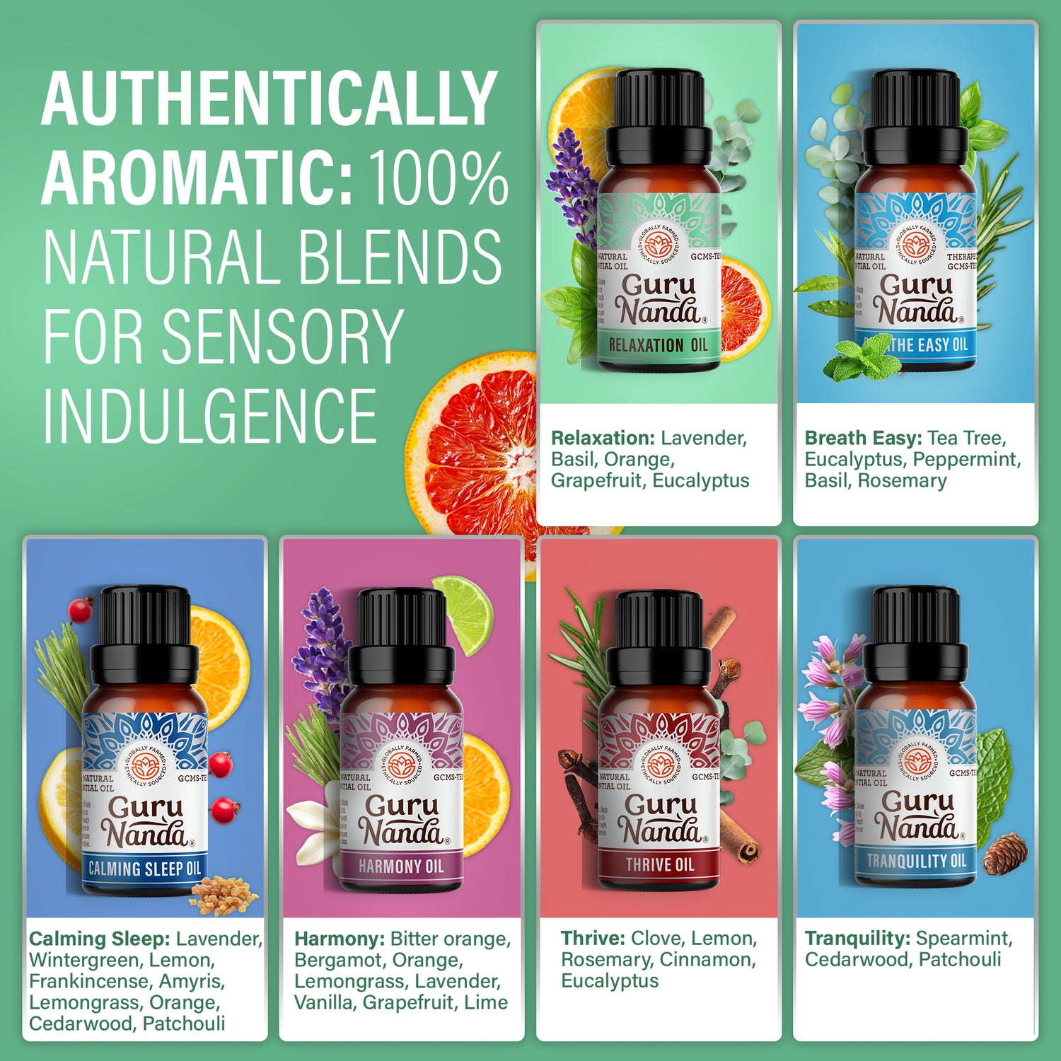 6 Essential Oil Blends Set, 10 ML