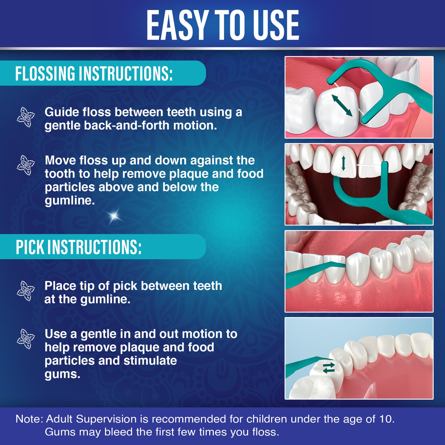 Fresh Floss Picks - 60 Pack