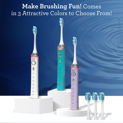 Pressure Sensor Sonic Toothbrush - White