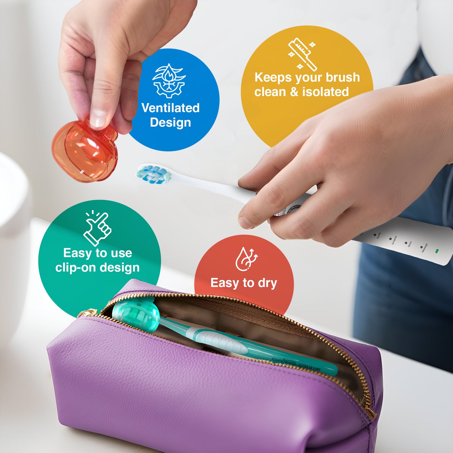 Brush Pod Toothbrush Protector – 6 Pack