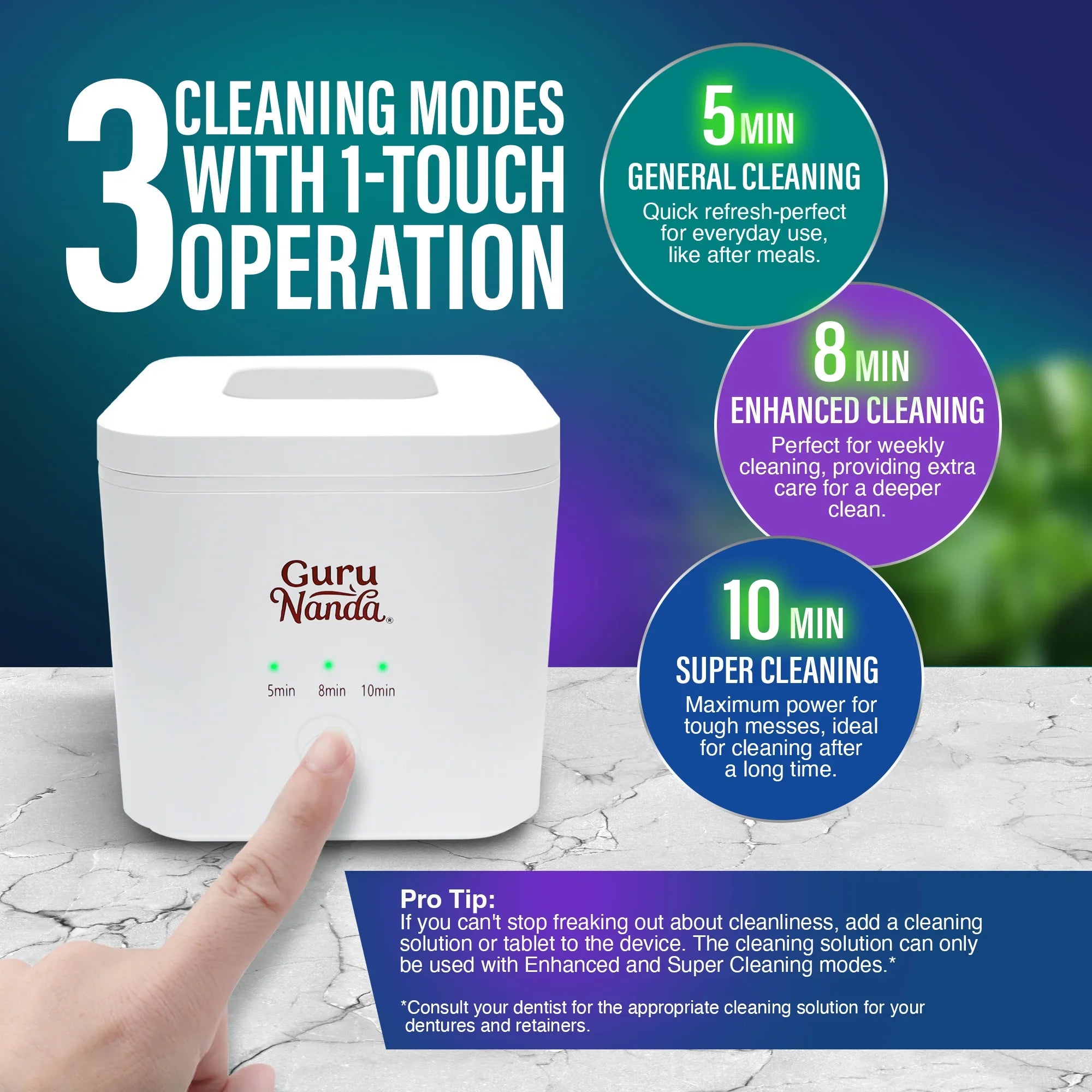 Retainer & Denture Cleaning Pod | GuruNanda