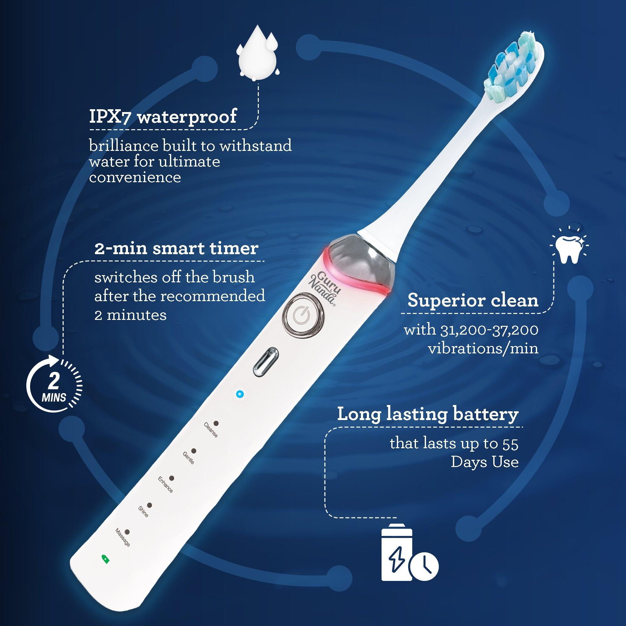 Pressure Sensor Sonic Toothbrush - White