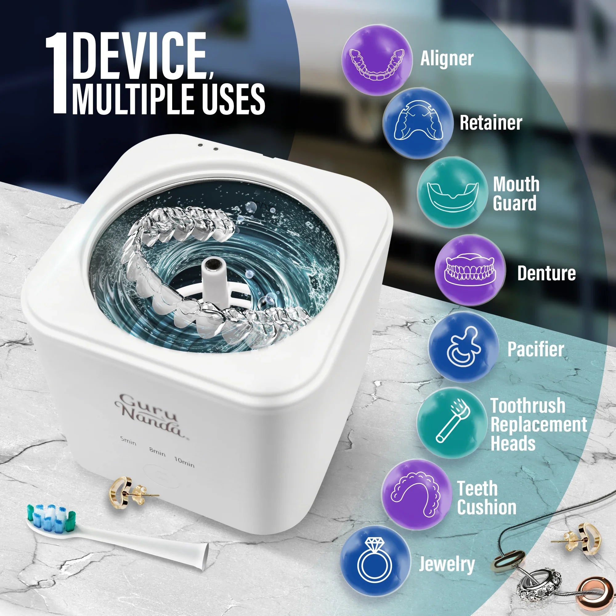 Retainer & Denture Cleaning Pod | GuruNanda