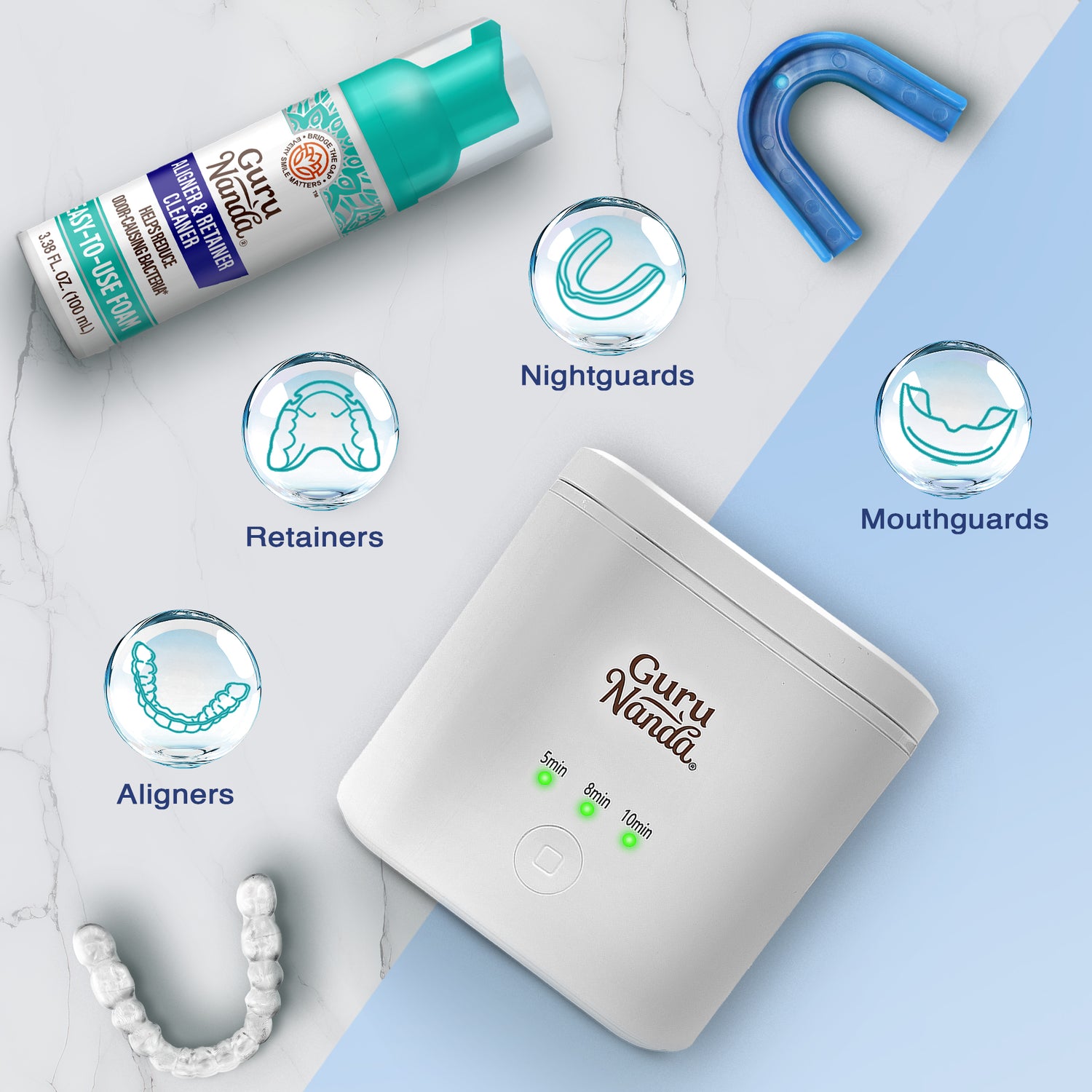 Retainer, Denture &amp; Aligner Foam Cleaner &amp; Cleaning Pod