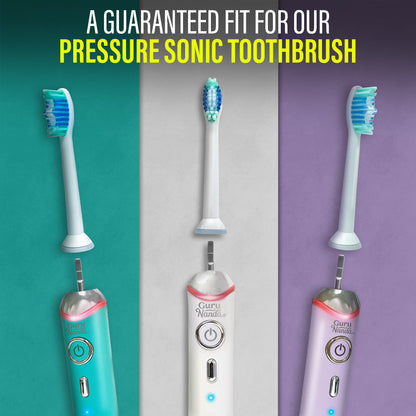 Essential Replacement Brush Heads for Pressure Sensor Sonic Toothbrush - 6 Count