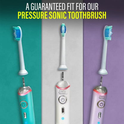 Essential Replacement Brush Heads for Pressure Sensor Sonic Toothbrush - 6 Count