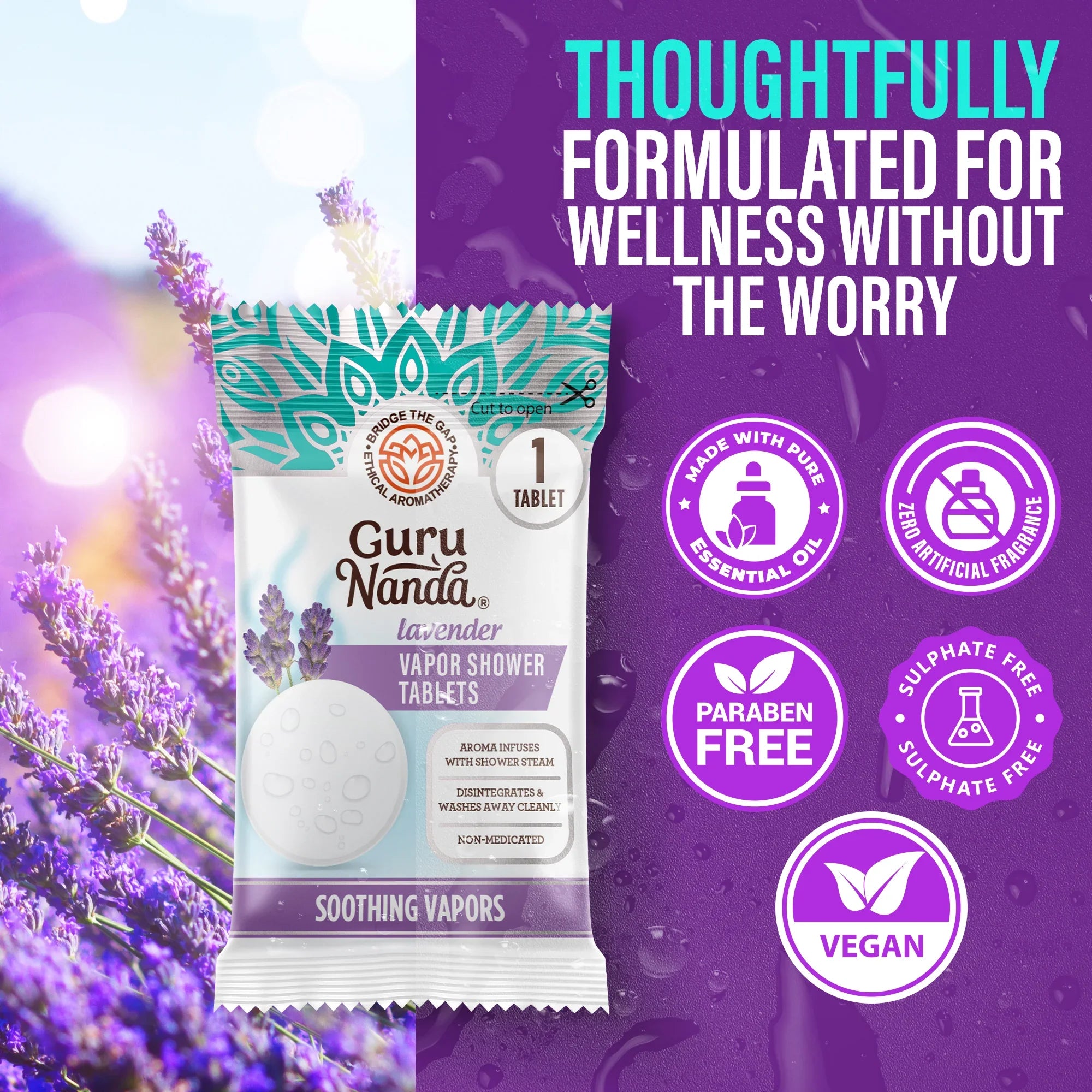Lavender Vapor Shower Tablets - 15 Count (3 Pack) – GuruNanda