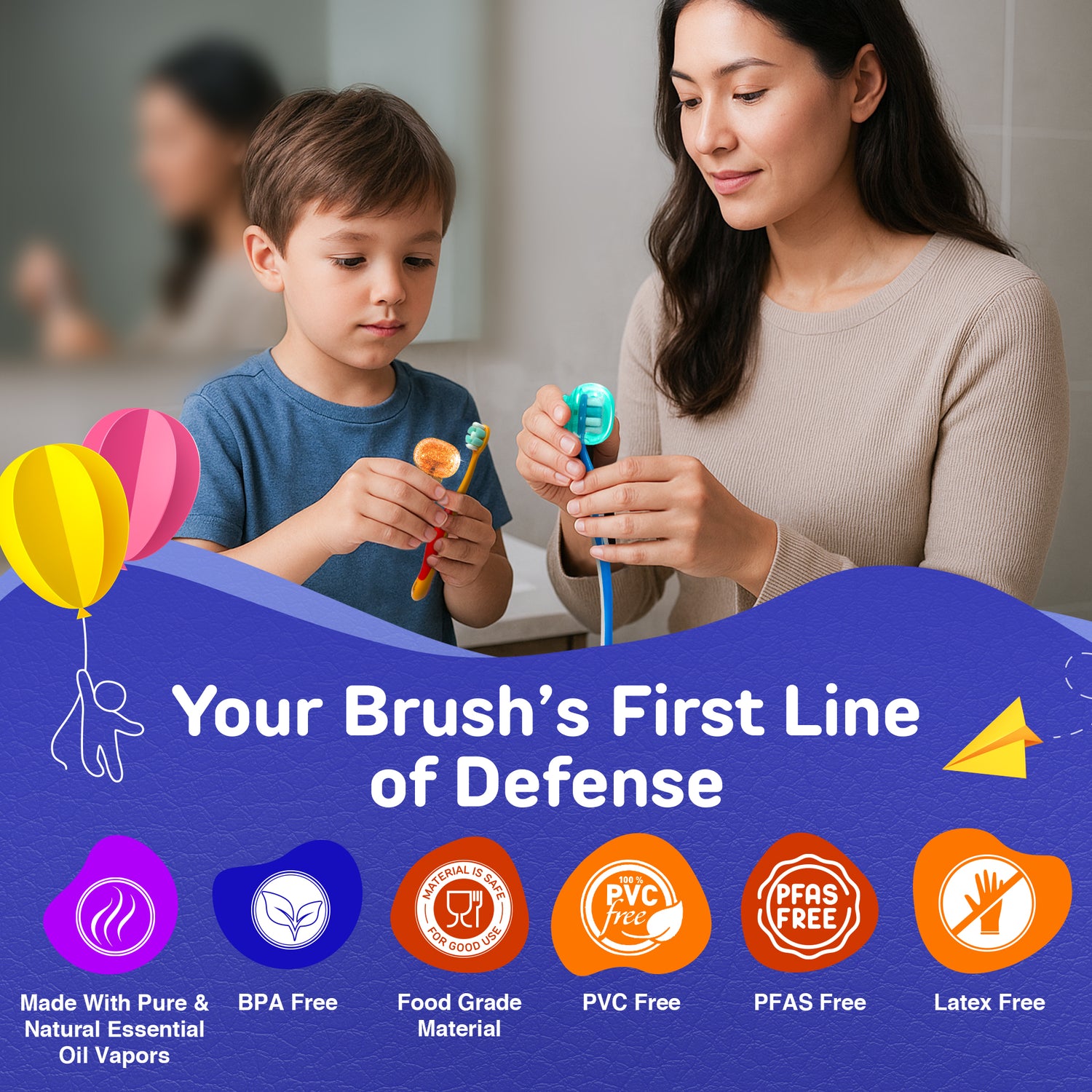 Protecteur de brosse à dents pour enfants Brush Pod - 1 unité (les couleurs peuvent varier)