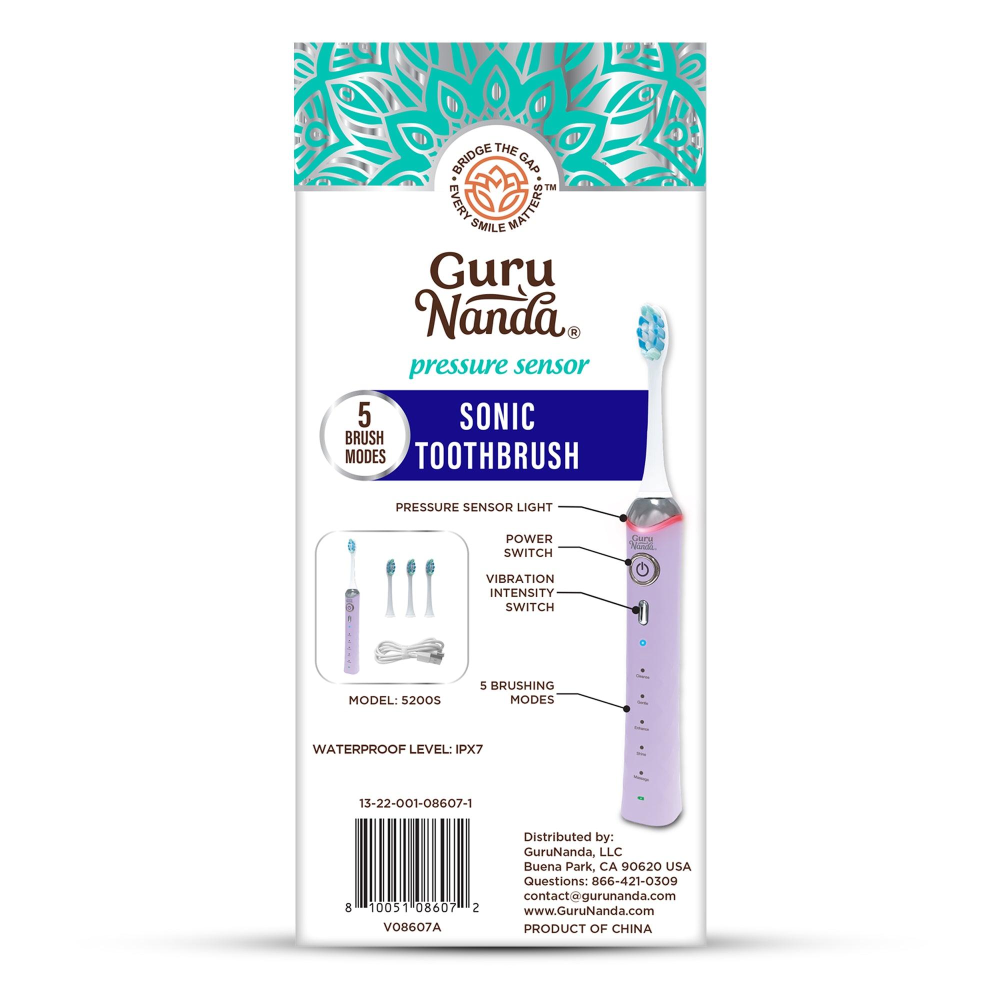 Pressure Sensor Sonic Toothbrush - Lavender