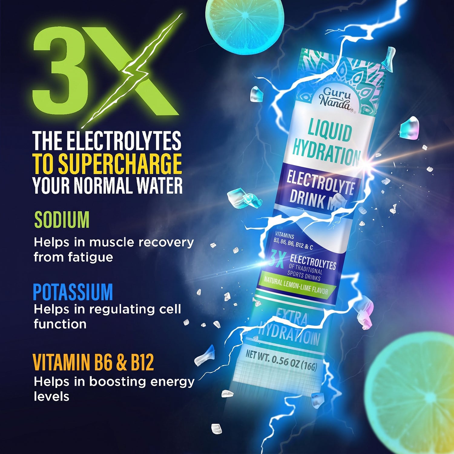 Liquid Hydration Electrolyte Drink Mix, Lemon Lime – 2 Count
