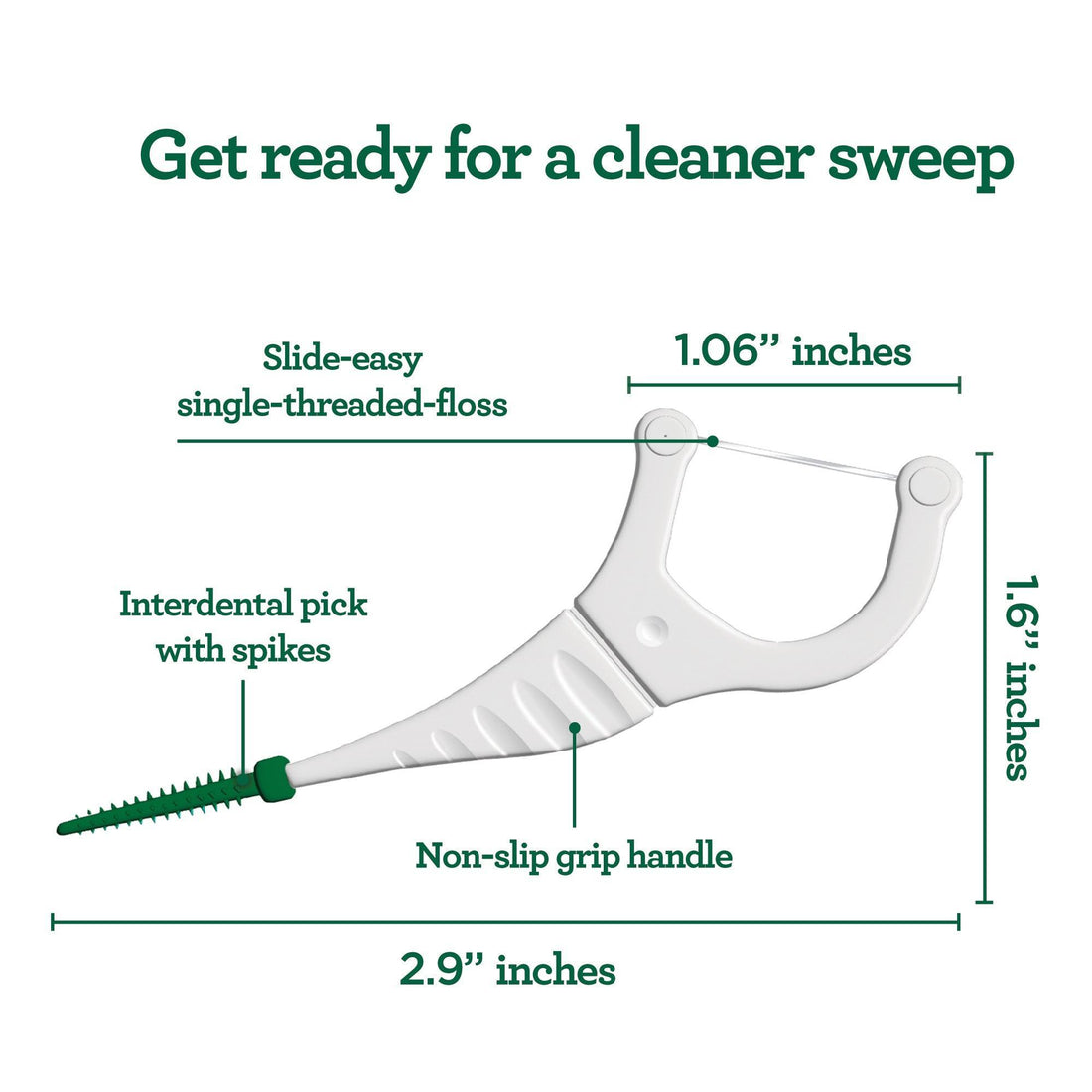 2-in-1 Dental Floss Picks (40-Count) - GuruNanda