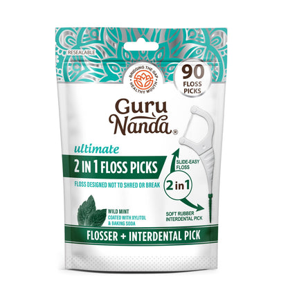 2-In-1 Dental Floss Picks (90-Count) - GuruNanda