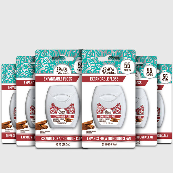 GuruNanda's Cinnamon Flavored Expandable Dental Floss - 55 Yards