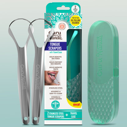 Spoon-Shaped Stainless-Steel Tongue Scraper 2-Pack