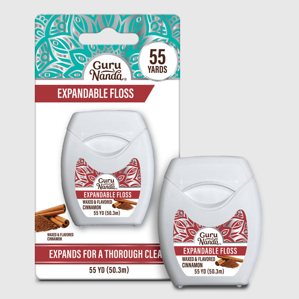 GuruNanda's Cinnamon Flavored Expandable Dental Floss - 55 Yards