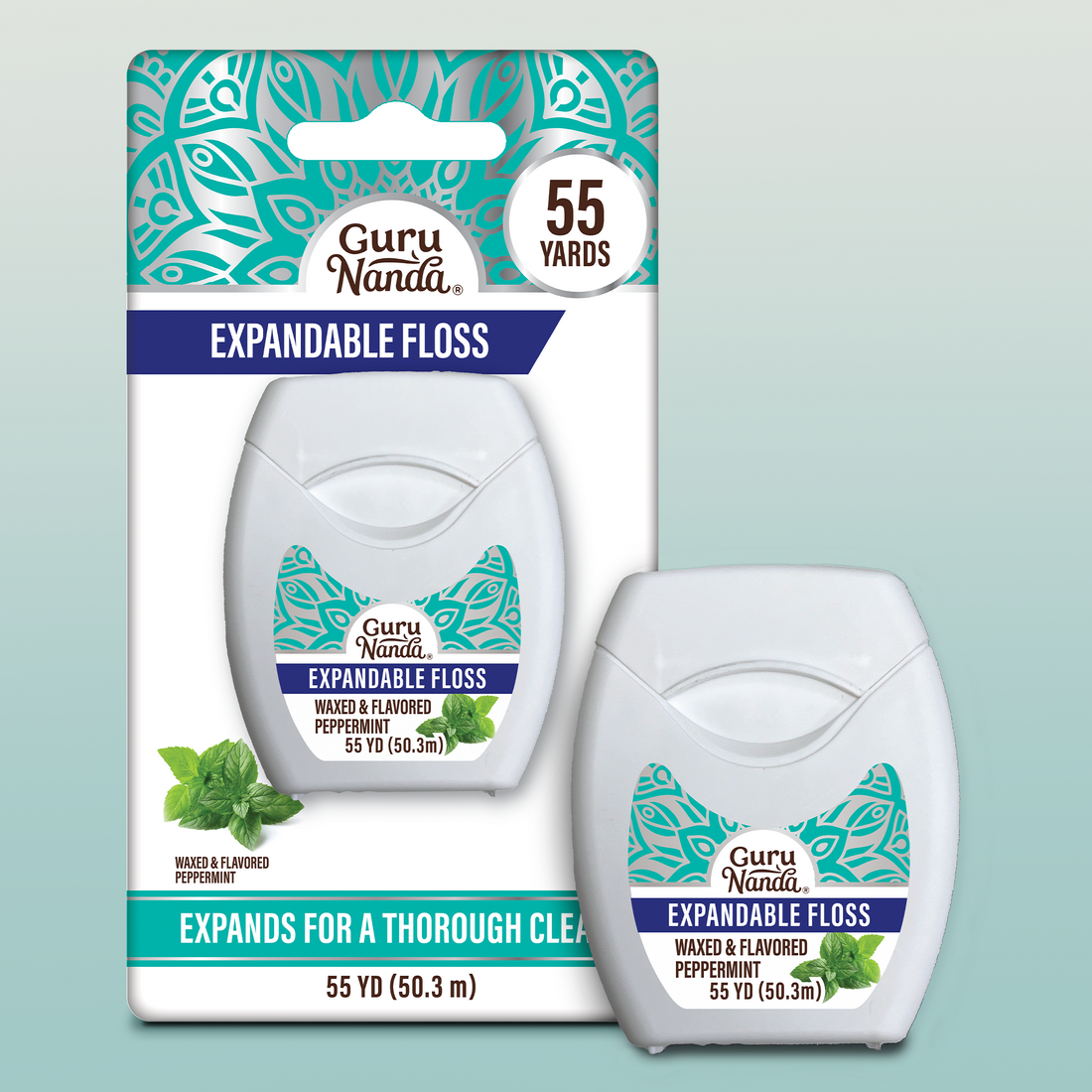 Hilo dental expandible con sabor a menta - 55 yardas