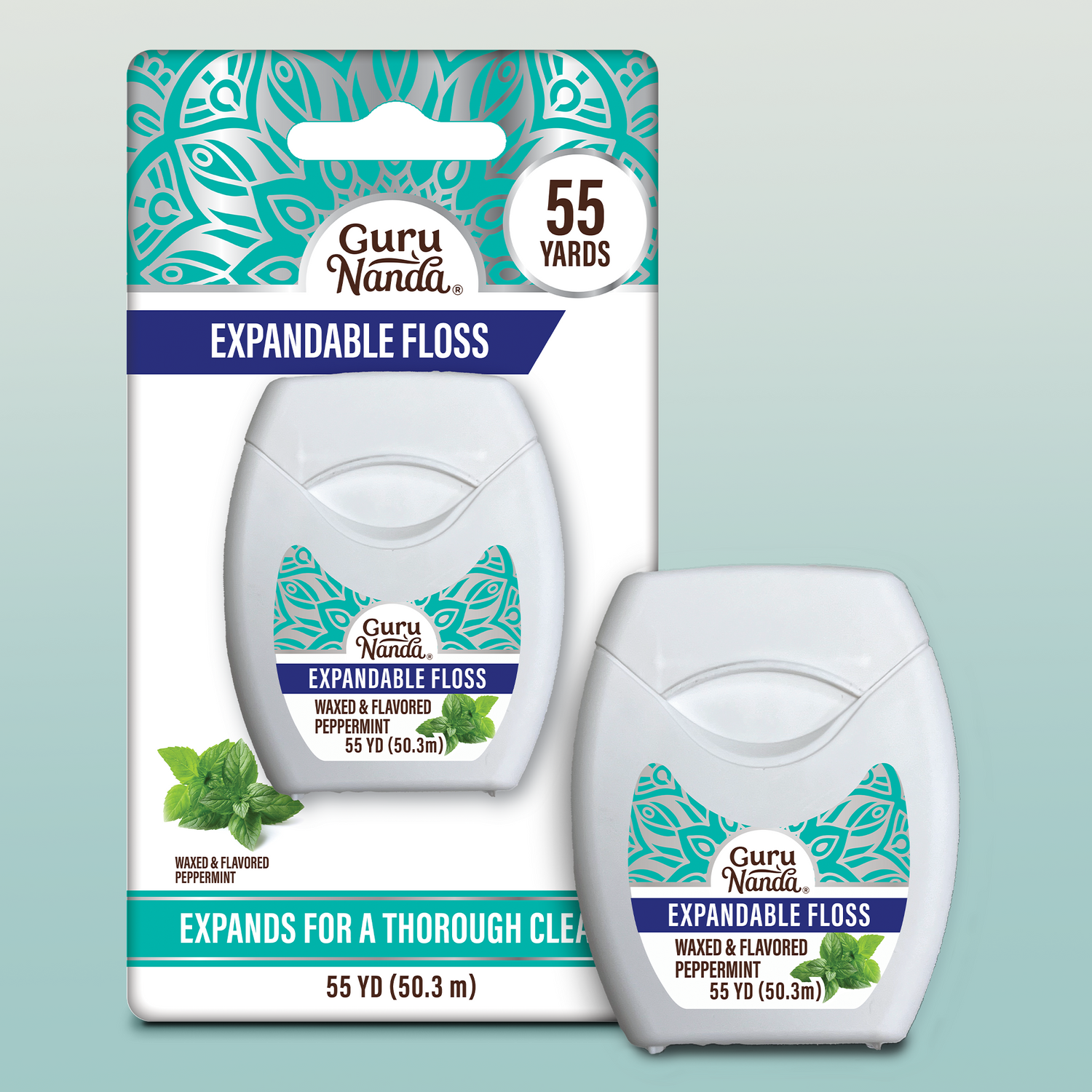 Hilo dental expandible con sabor a menta - 55 yardas