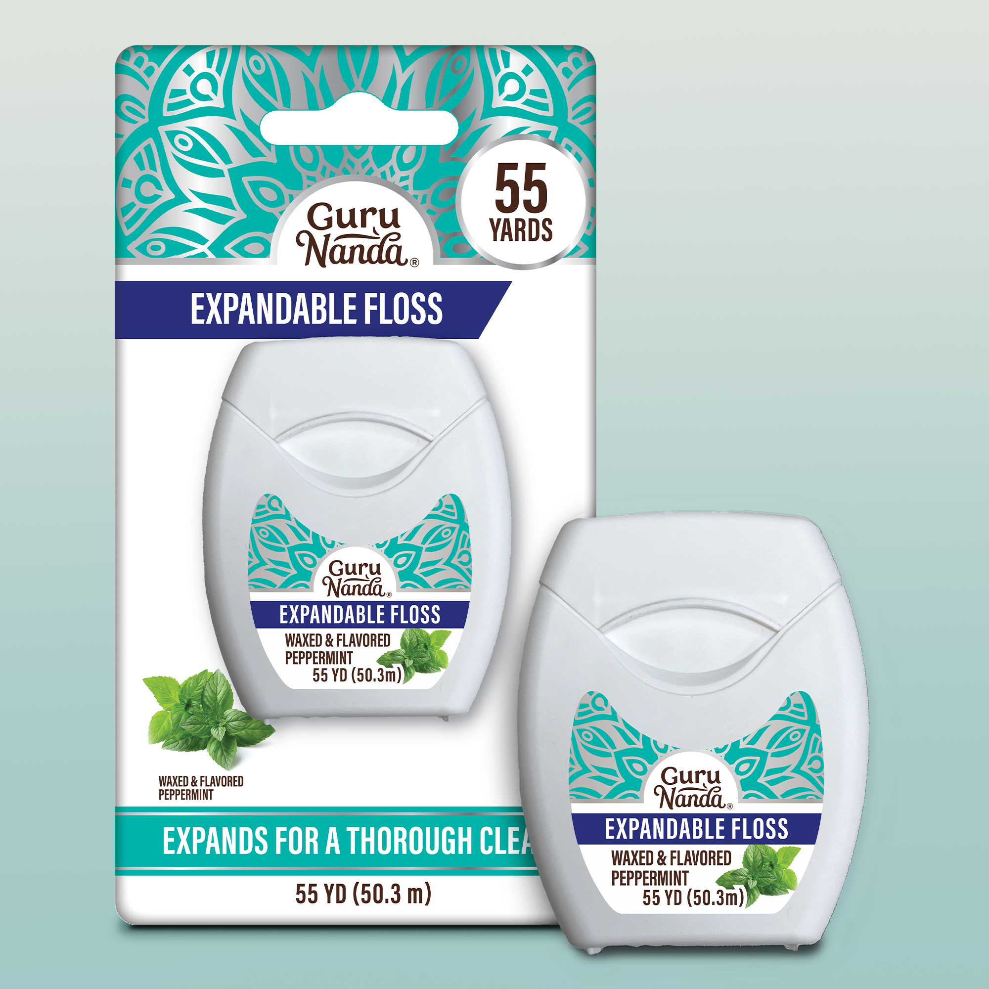 Hilo dental expandible con sabor a menta - 55 yardas