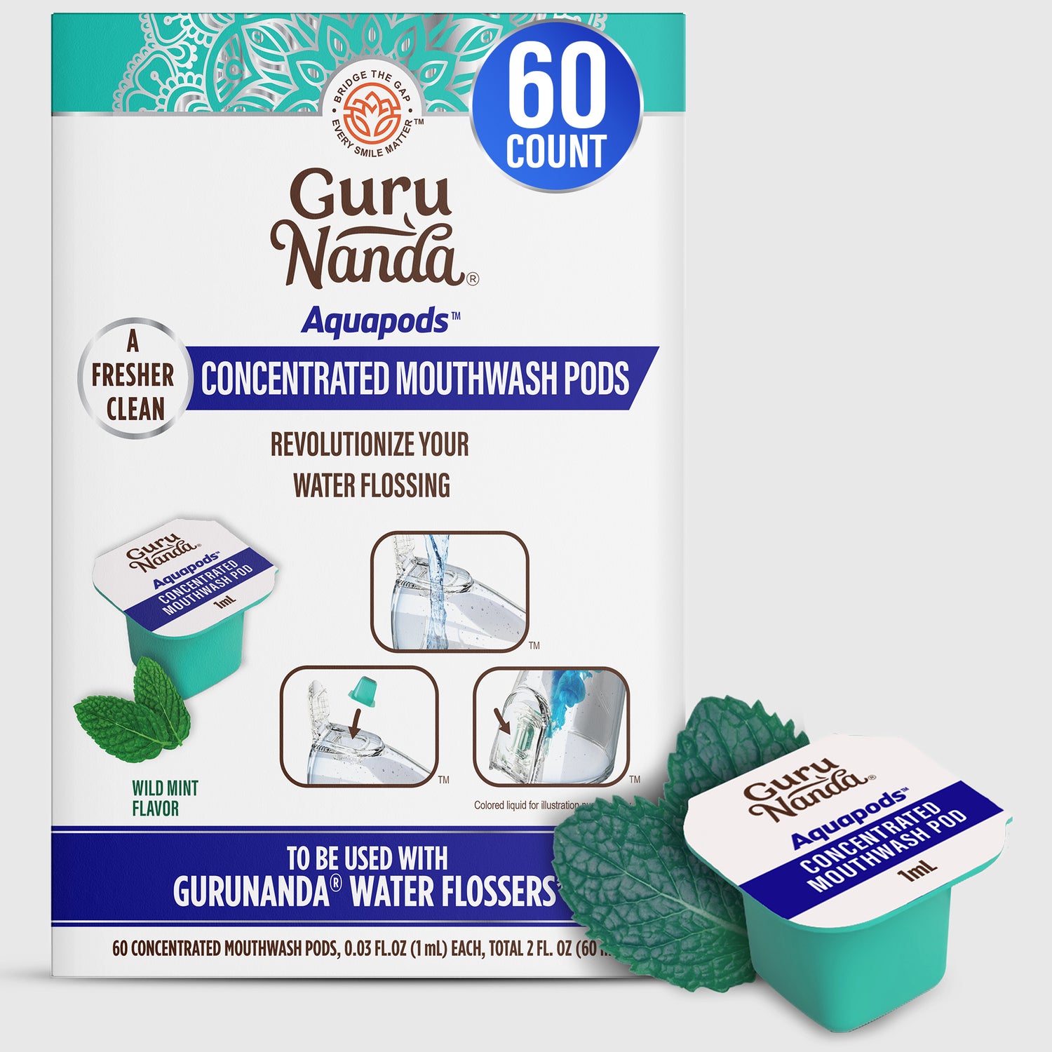 Concentrated Mouthwash Aquapods – 60 Count