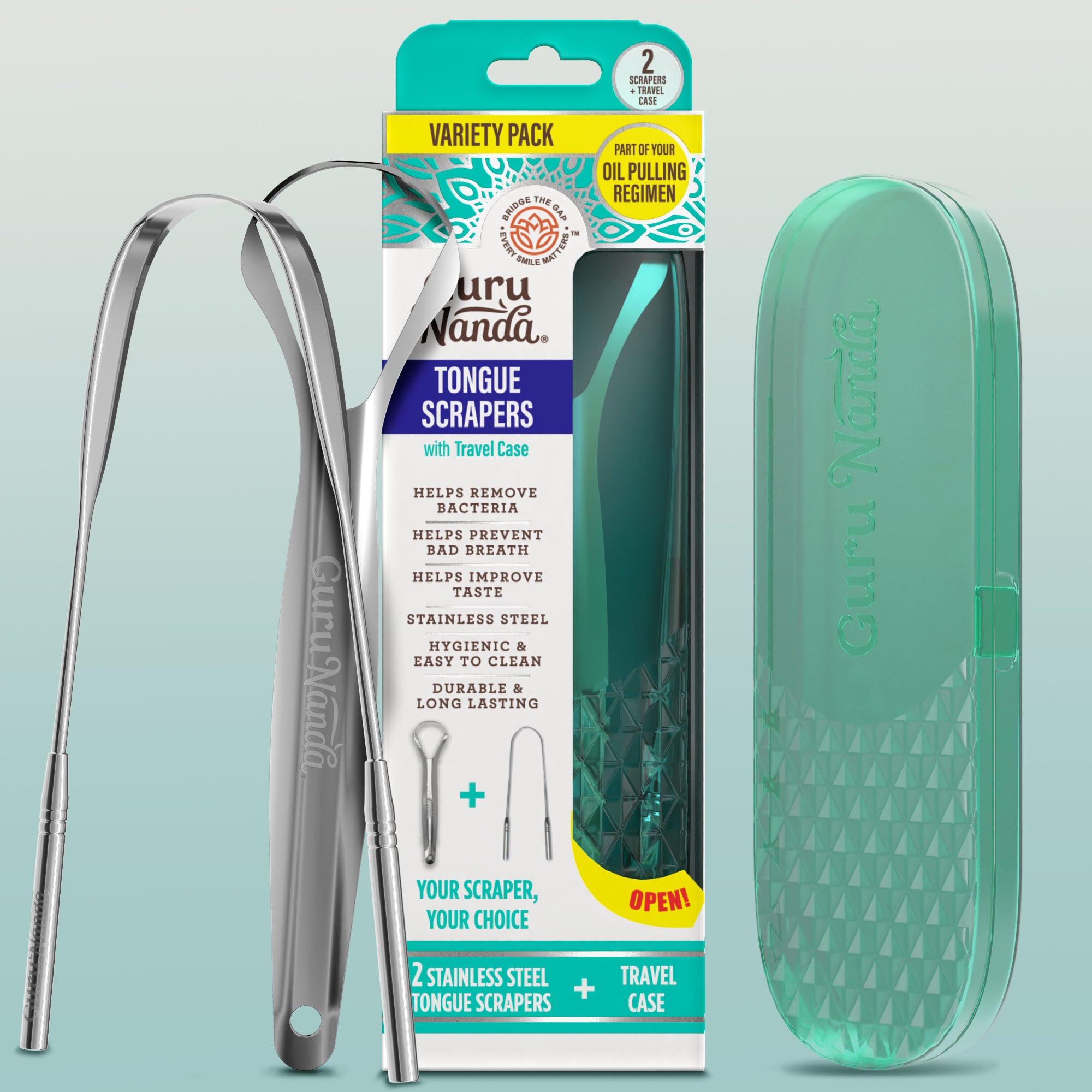 Tongue Scraper Variety Pack with Travel Case