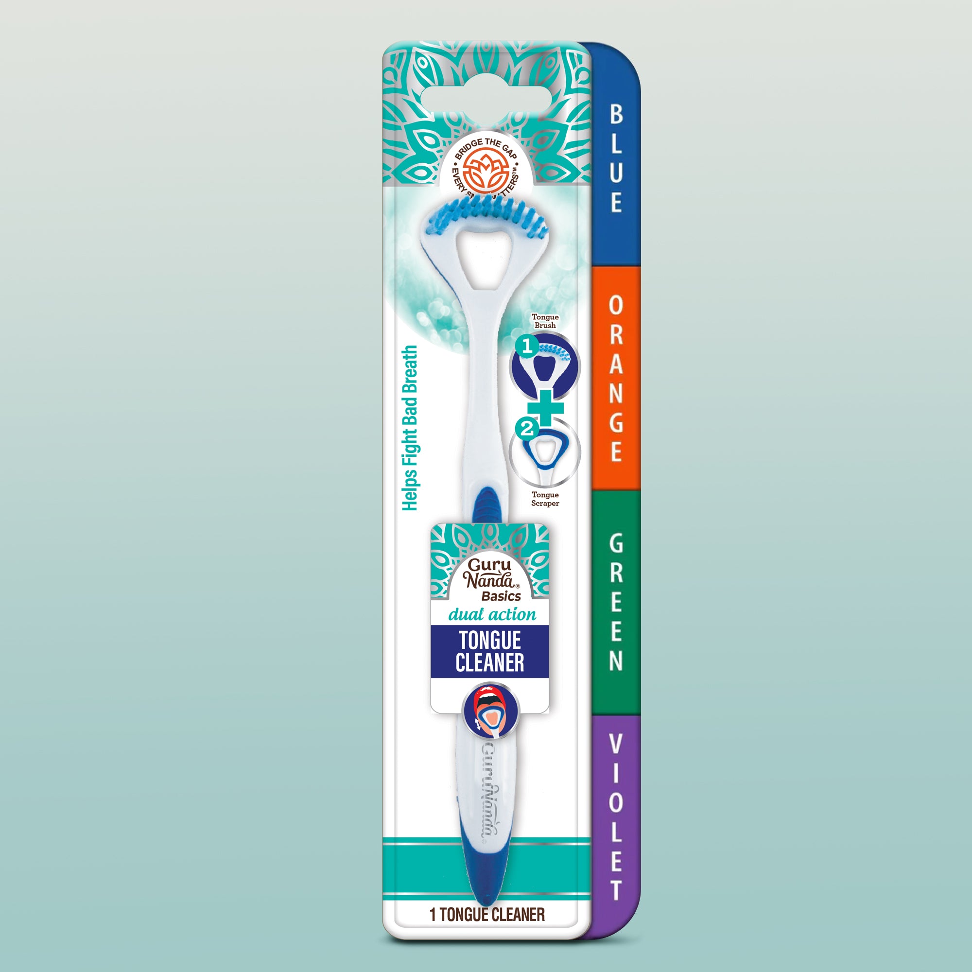 Gratte-langue double action - 1 paquet (couleur variable)