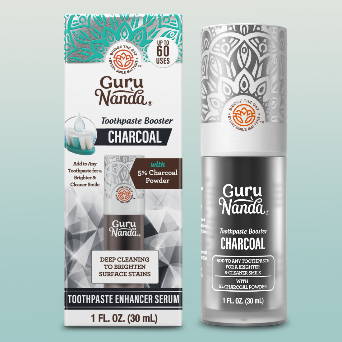 Charcoal Toothpaste Booster with 5% Charcoal Powder – 1 fl oz
