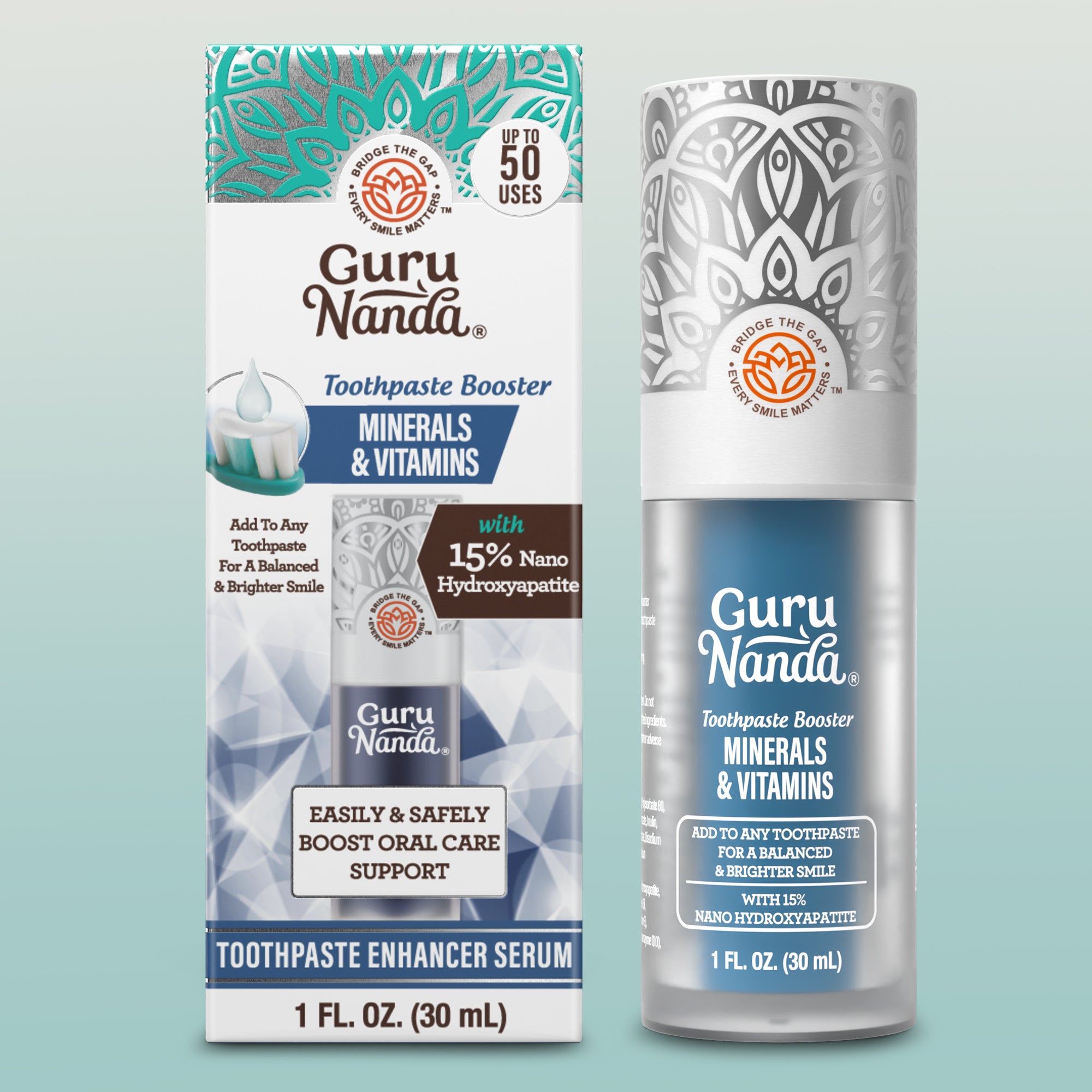 Minerals &amp; Vitamins Toothpaste Booster with 15% Nano Hydroxyapatite – 1 fl oz