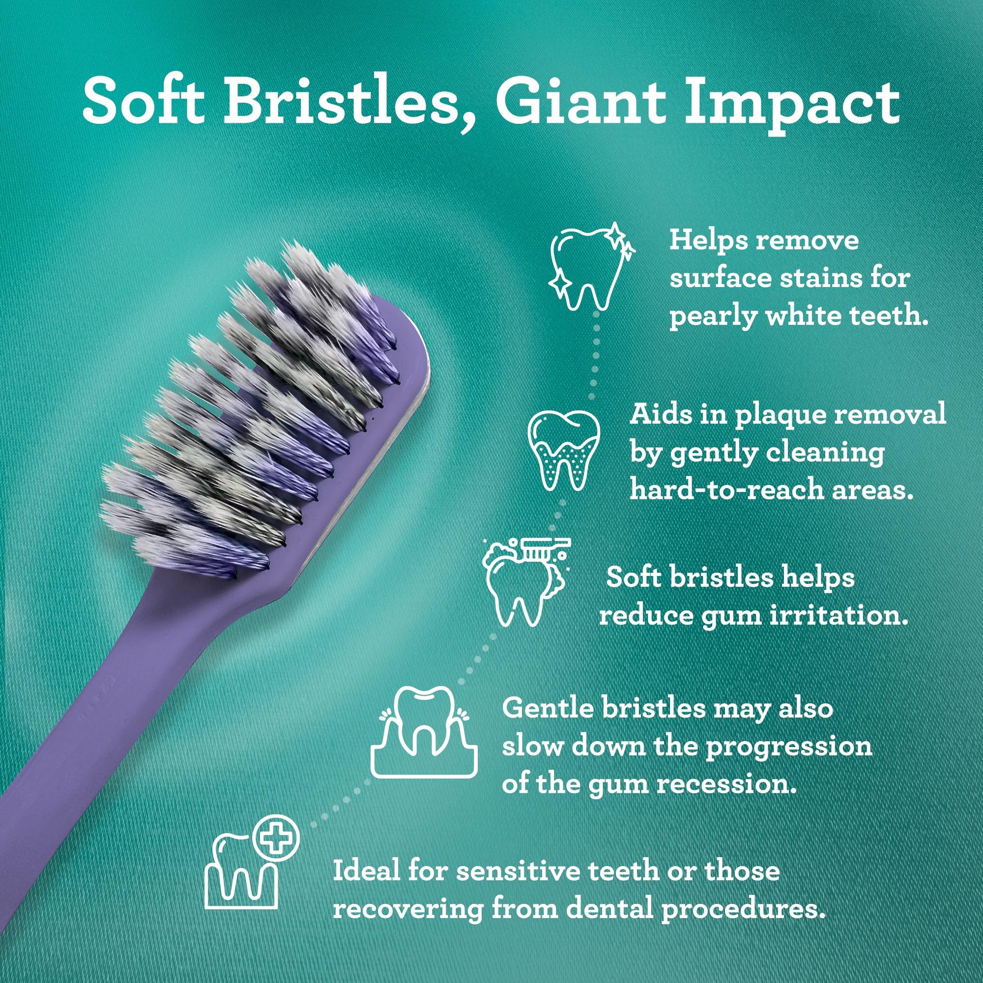 Gentle Giant Spiral Whitening Toothbrush - 4 Count