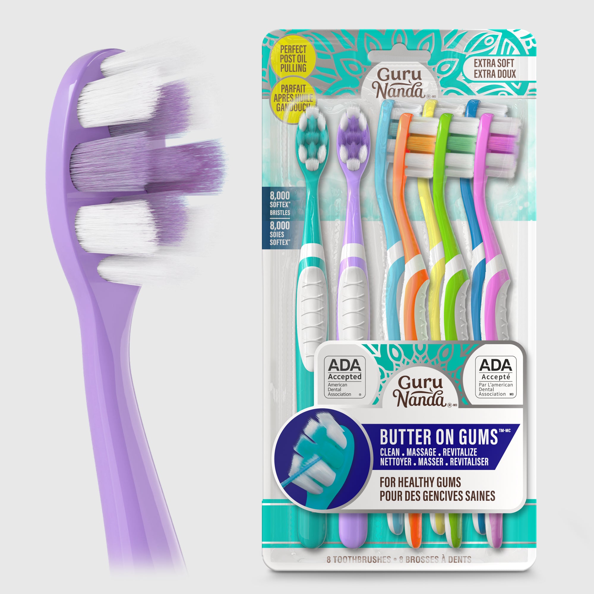 GuruNanda's Smile Clean Toothbrush, Big Tuft Soft Dense Bristles, 1 Pk