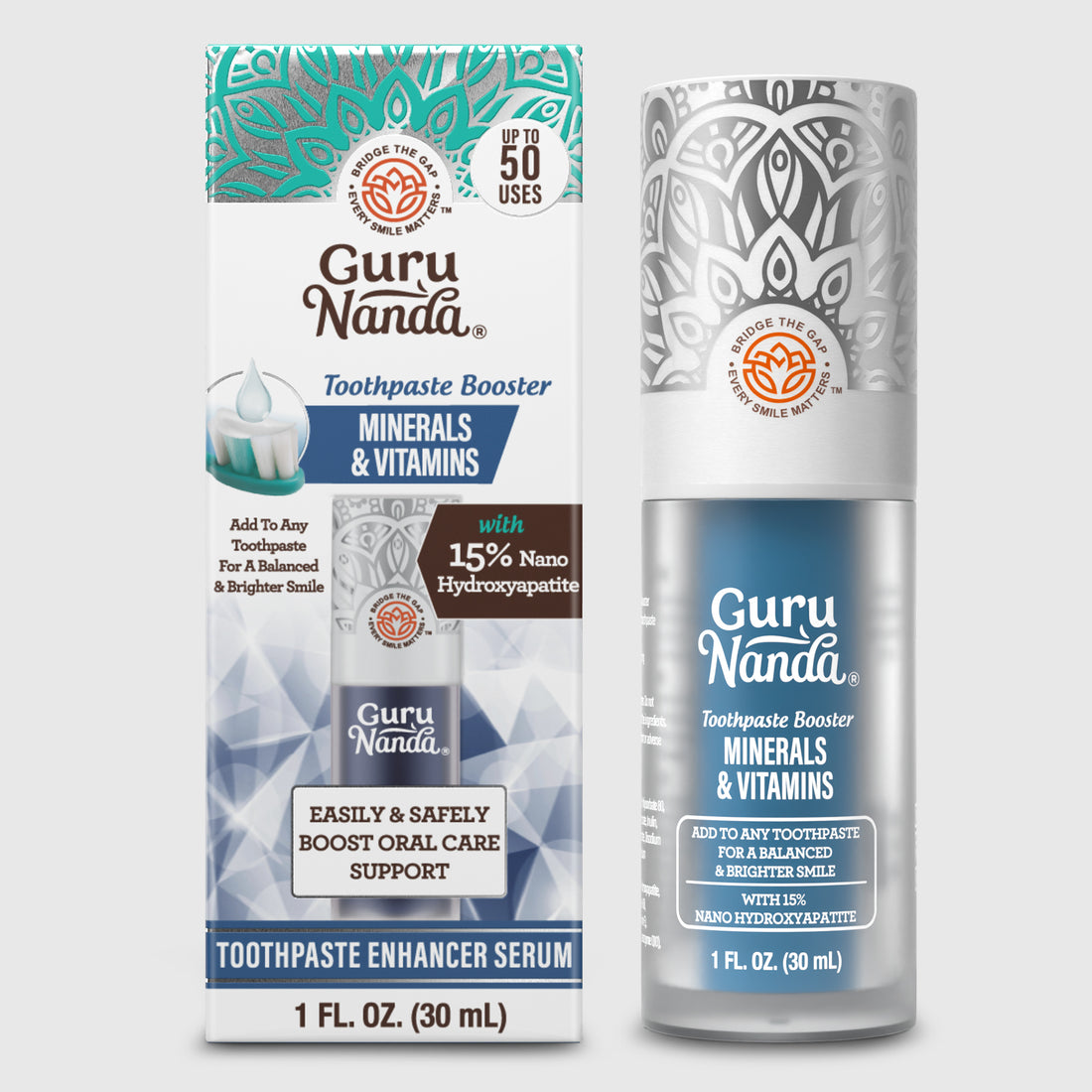 Minerals &amp; Vitamins Toothpaste Booster with 15% Nano Hydroxyapatite – 1 fl oz