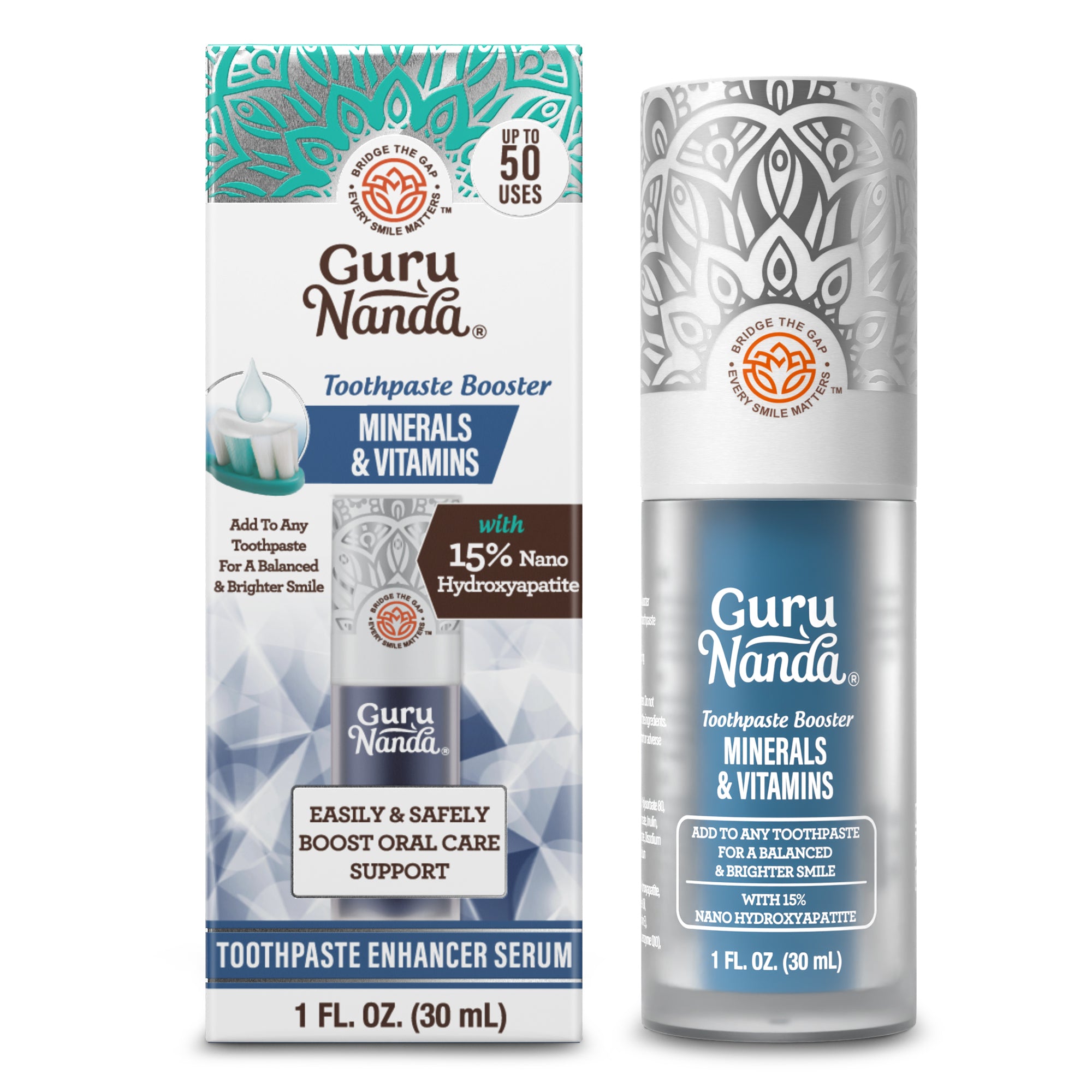 Minerals &amp; Vitamins Toothpaste Booster with 15% Nano Hydroxyapatite – 1 fl oz